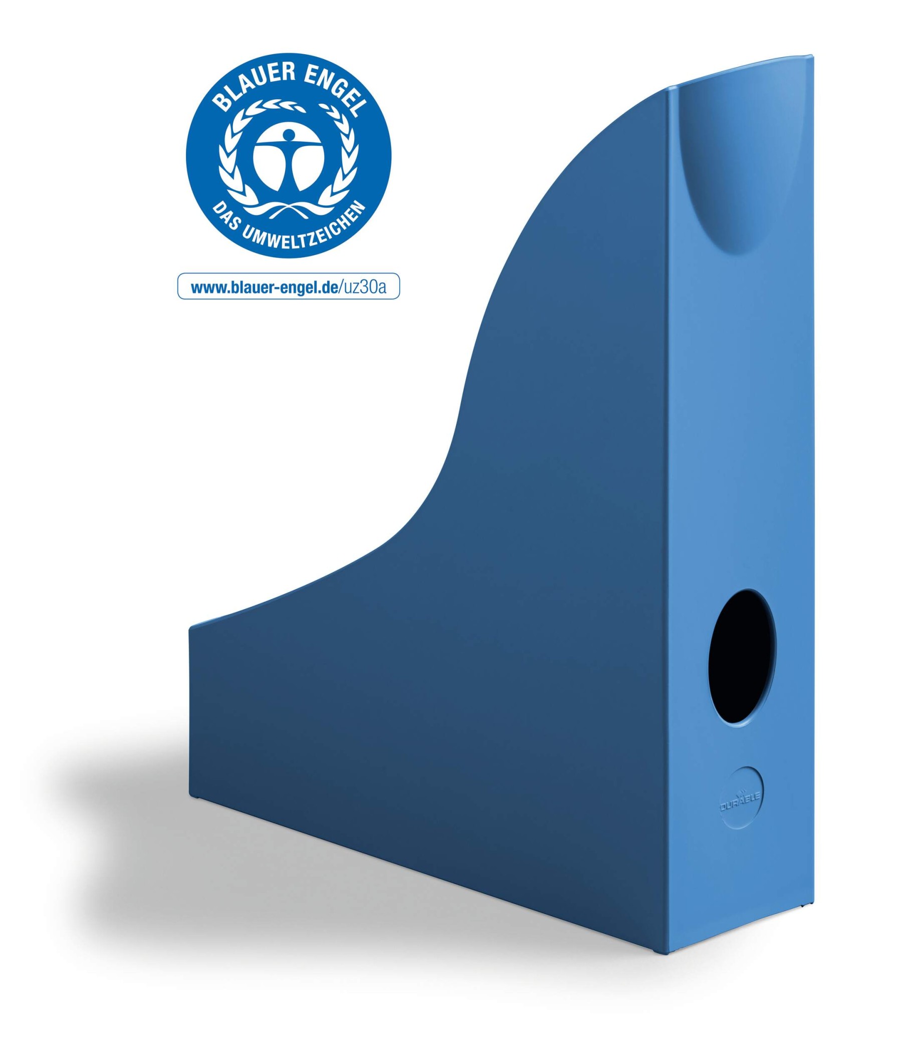Durable ECO Magazine Rack Recycled Plastic Document File Organiser | A4 Blue
