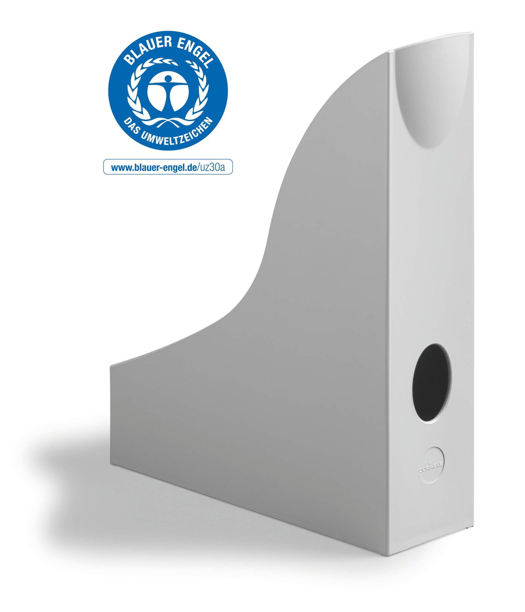 Durable ECO Magazine Rack Recycled Plastic Document File Organiser | A4 Grey