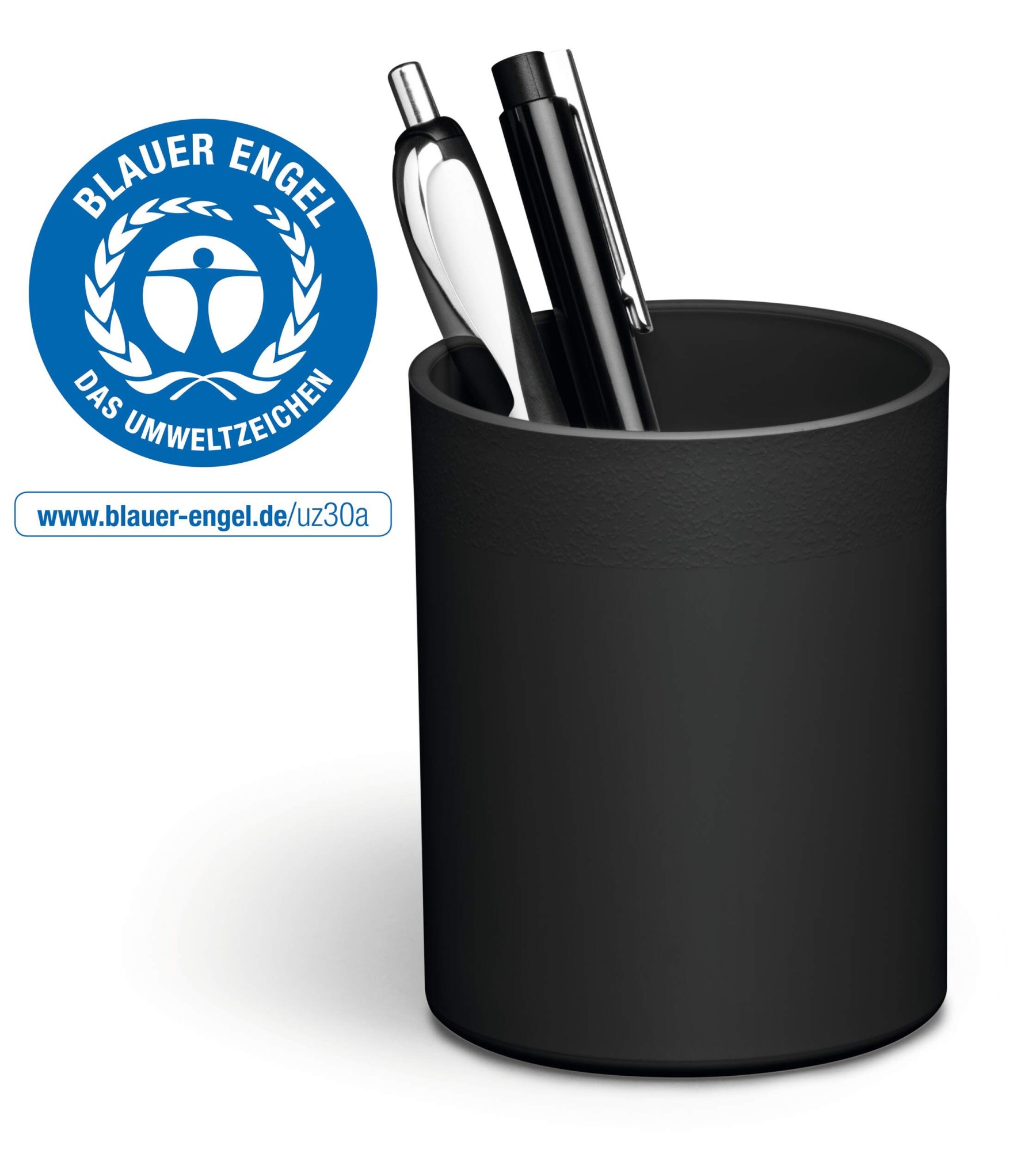 Durable ECO Recycled Plastic Pen Pot Pencil Holder Desk Tidy Organiser | Black