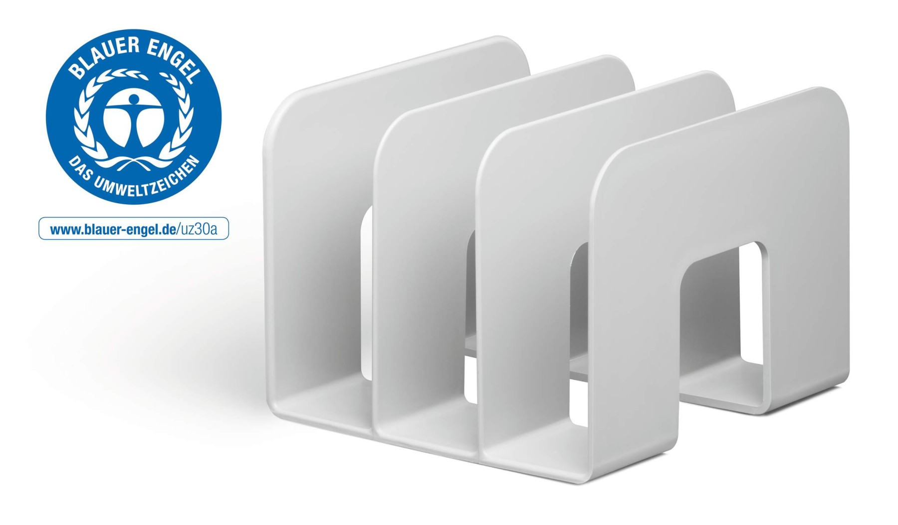 Durable ECO Recycled Plastic Magazine Stand Desk File Holder Organiser | Grey