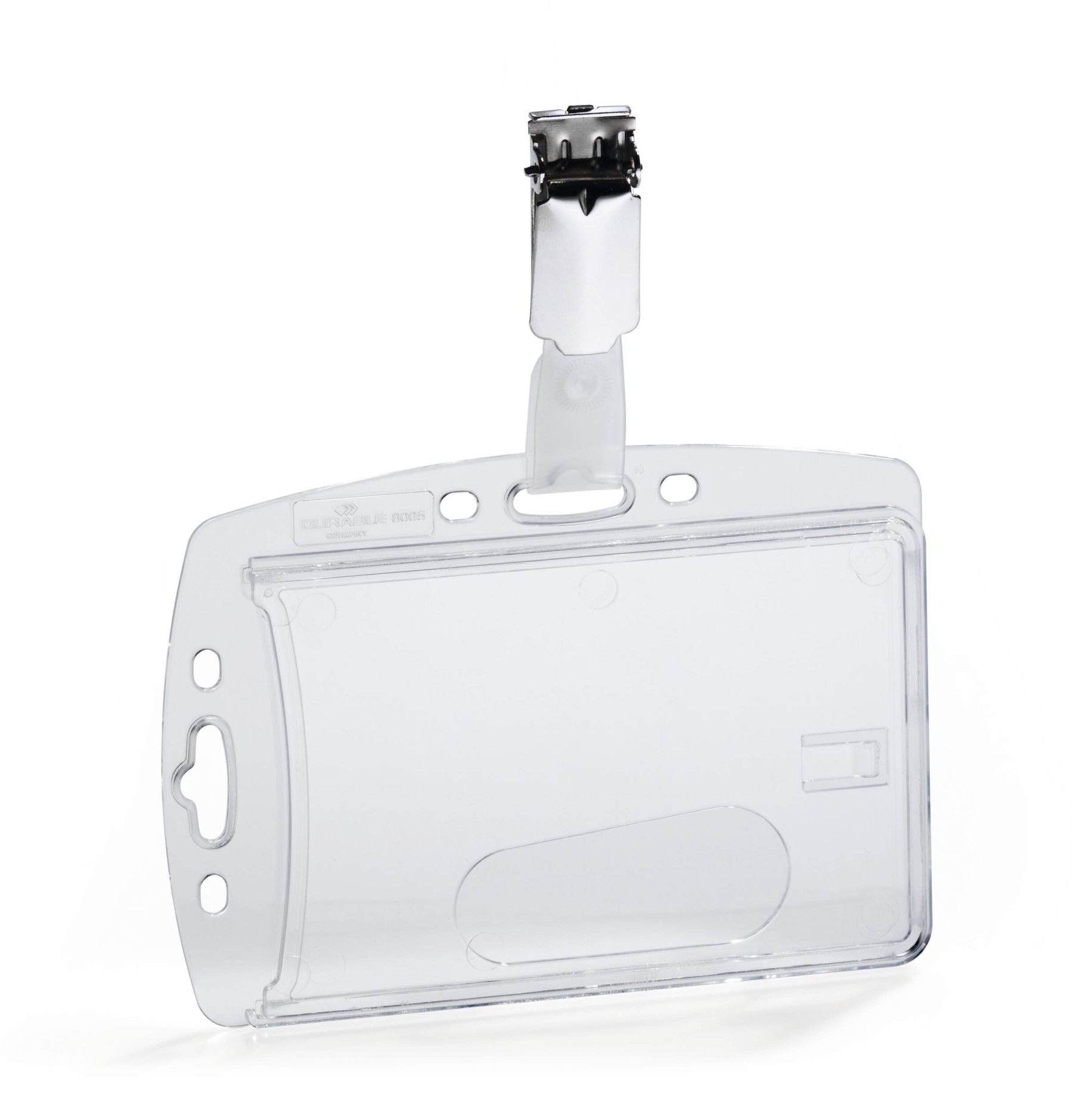 Durable Enclosed Card Security Pass ID Badge Holders with Clip | 25 Pack | Clear