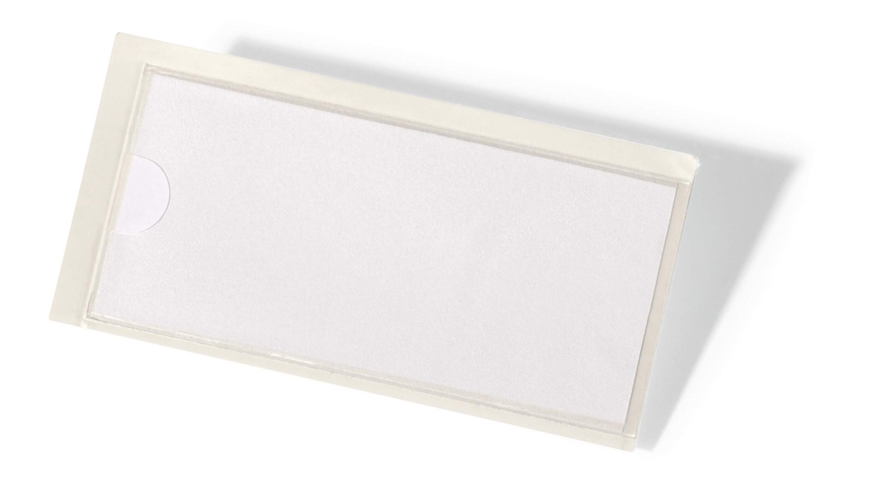 Durable POCKETFIX Self-Adhesive Clear Label Sleeve Pockets | 10 Pack | 32x76mm