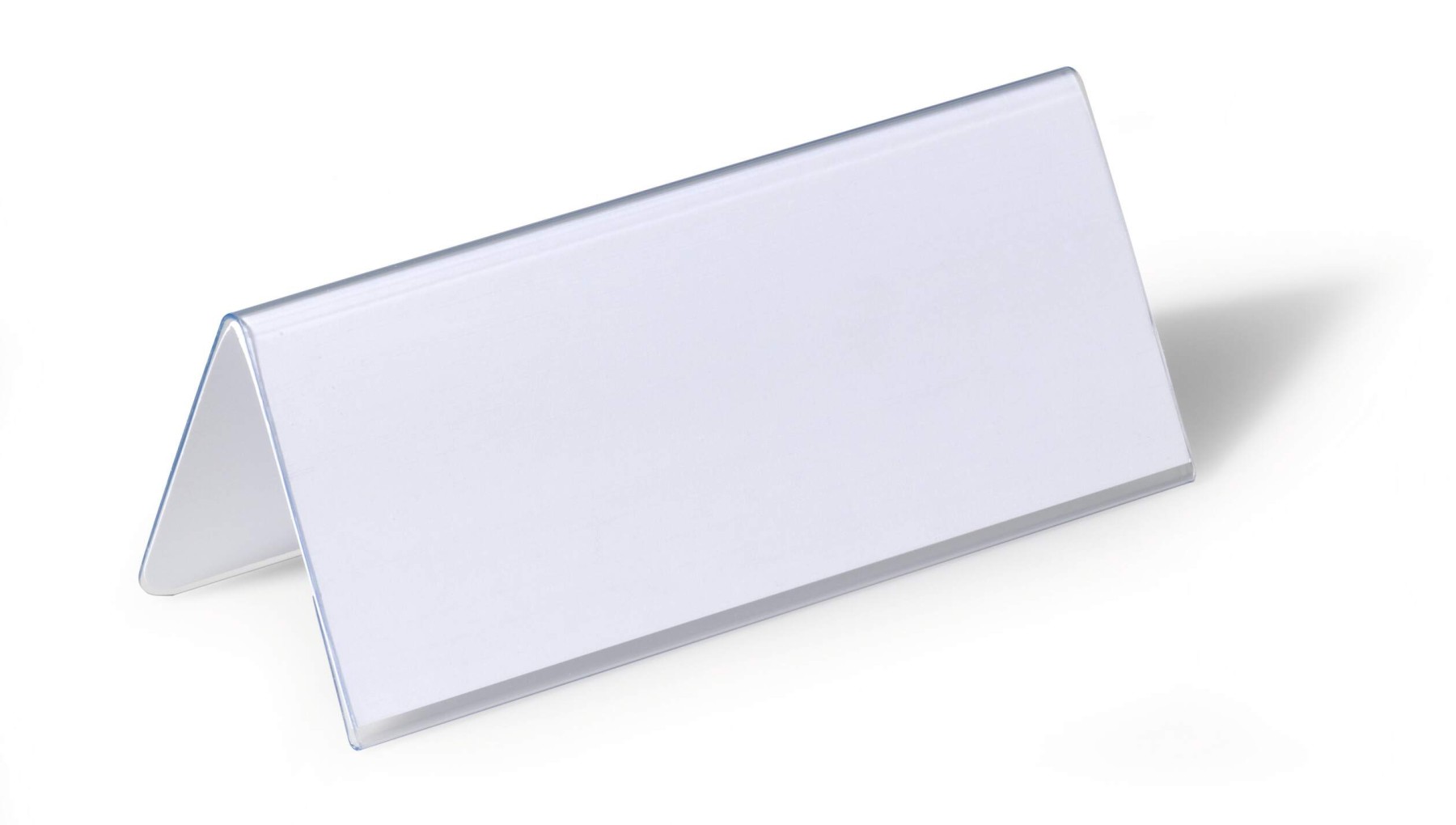 Durable Clear Plastic Table Place Name Holders and Inserts | 25 Pack | 61x150mm