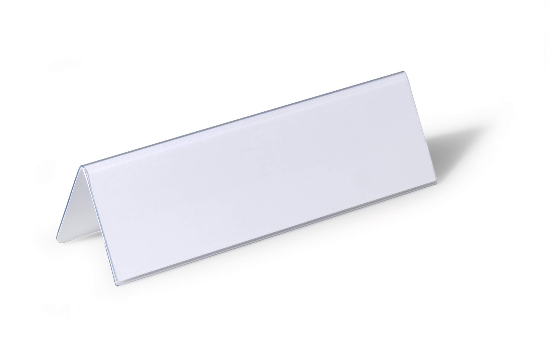 Durable Clear Plastic Table Place Name Holders and Inserts | 25 Pack | 61x210mm
