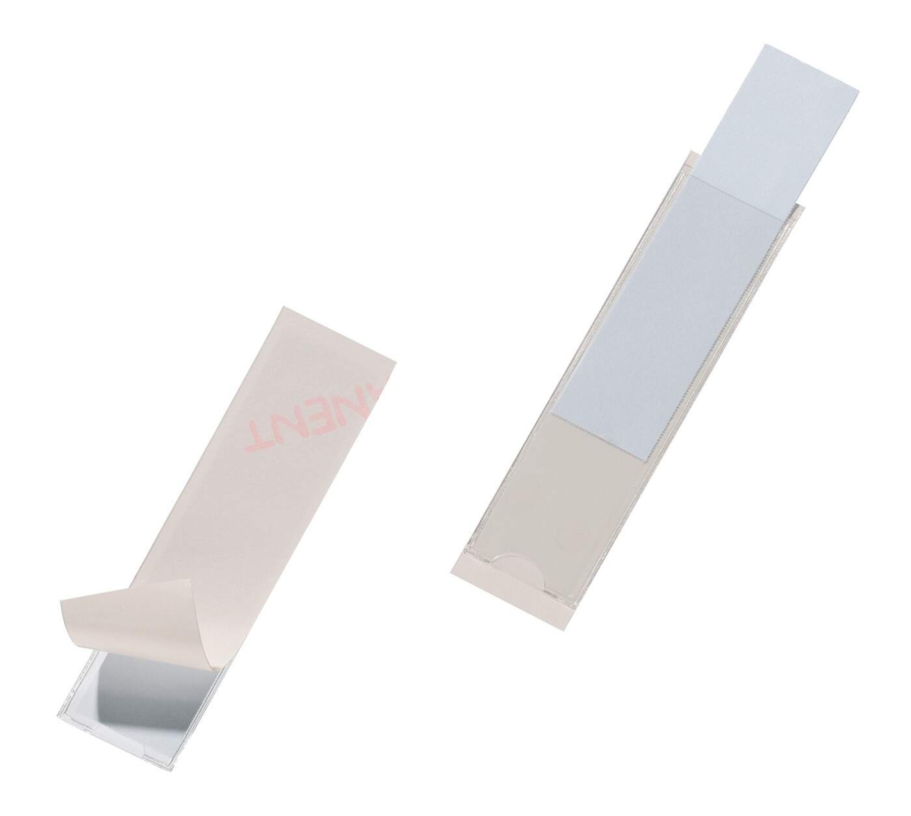 Durable POCKETFIX Self-Adhesive Clear Label Sleeve Pockets | 10 Pack | 75 x 18mm