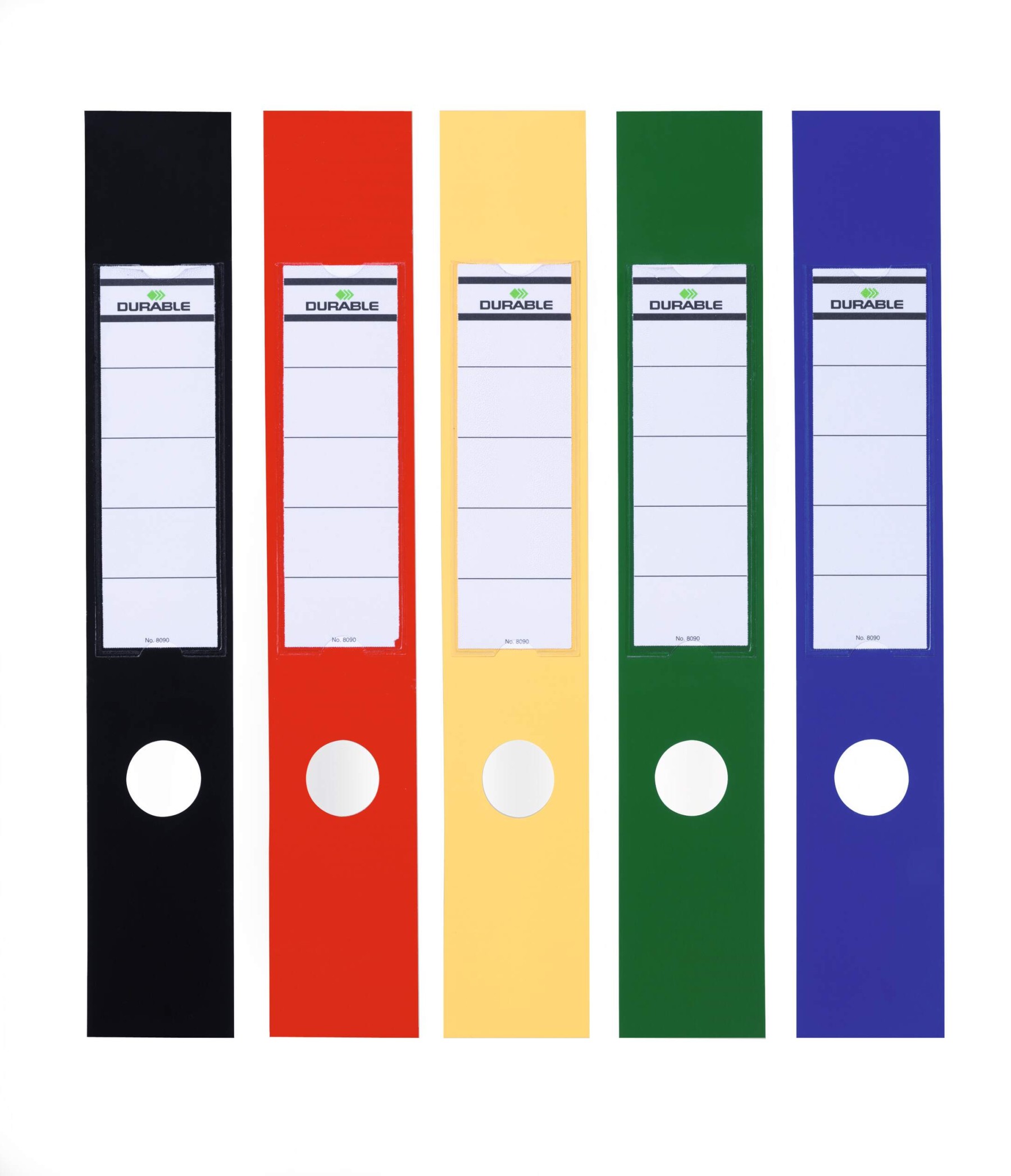 Durable ORDOFIX Adhesive Ring Binder Spine Labels | 10 Pack | 60mm Assorted