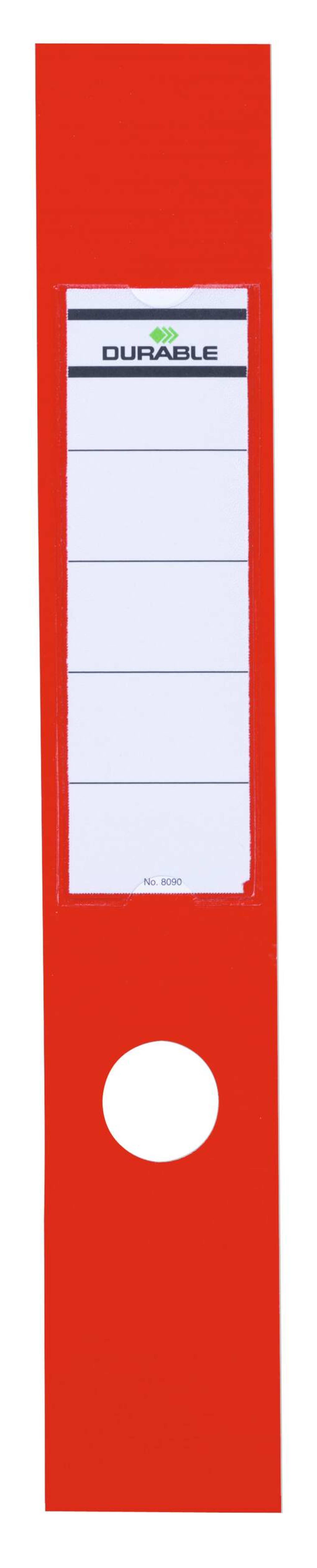 Durable ORDOFIX Adhesive Ring Binder Spine Labels | 10 Pack | 60mm Red