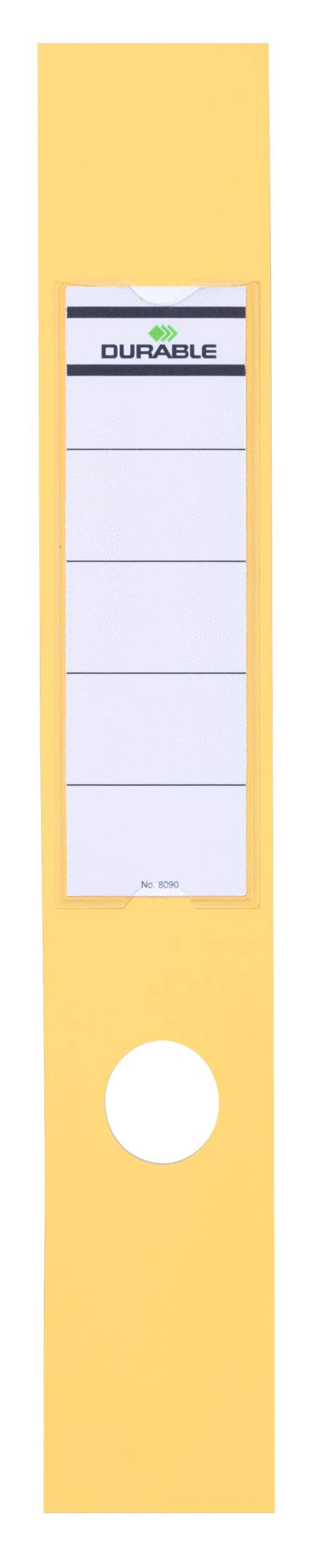 Durable ORDOFIX Adhesive Ring Binder Spine Labels | 10 Pack | 60mm Yellow