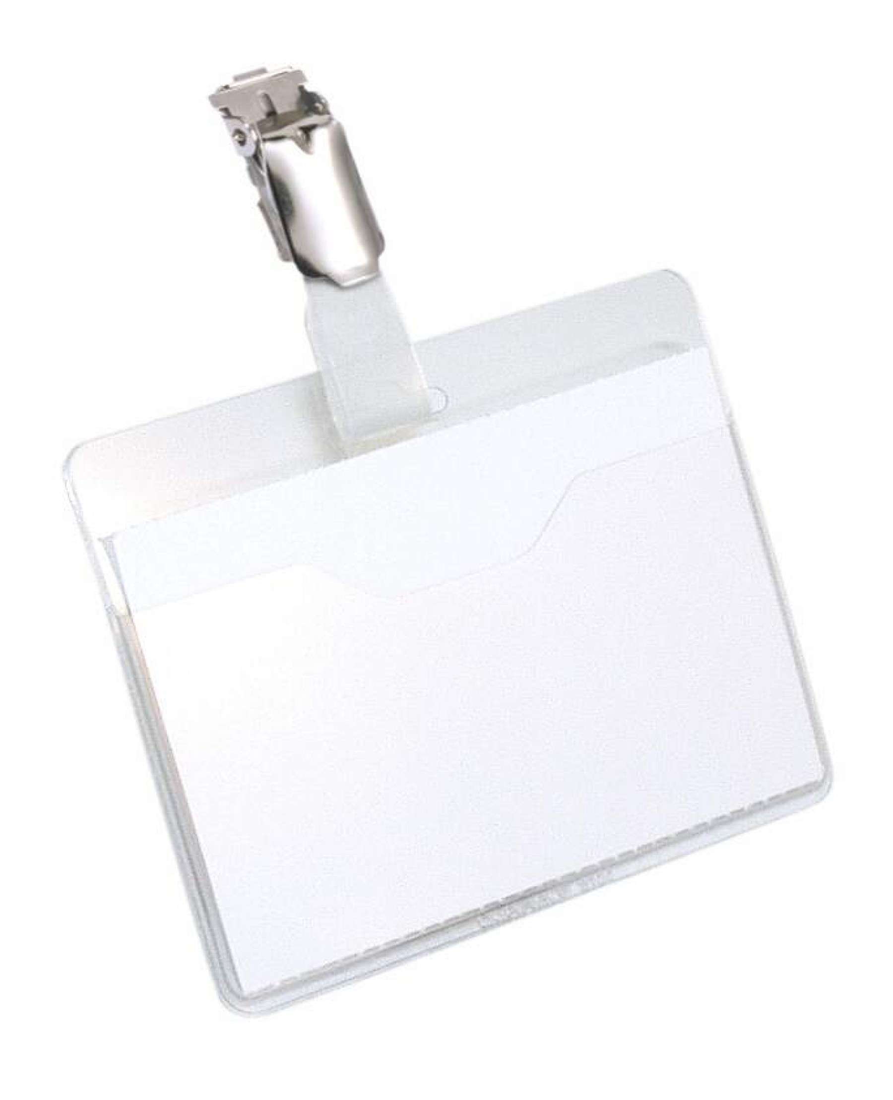 Durable Clip Name Tag ID Badge Card Holders + Inserts | 25 Pack | 60 x 90mm