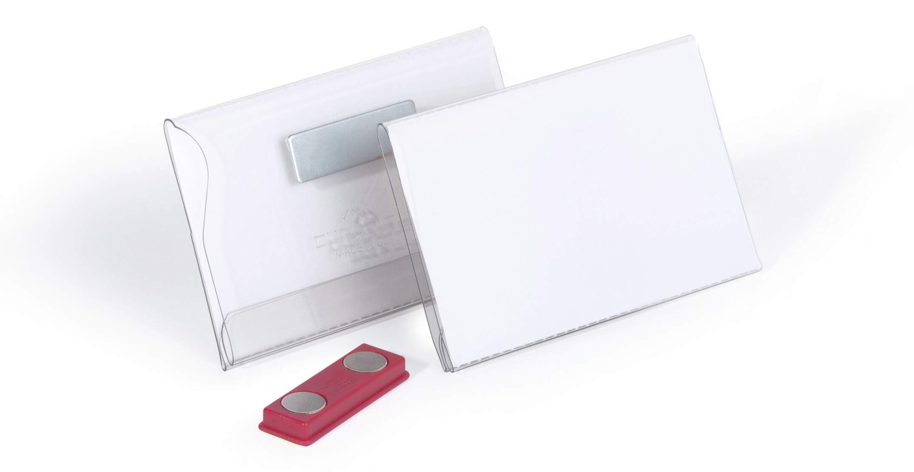 Durable Conference Magnet Name Tag Badge Holders + Inserts | 25 Pack | 54 x 90mm