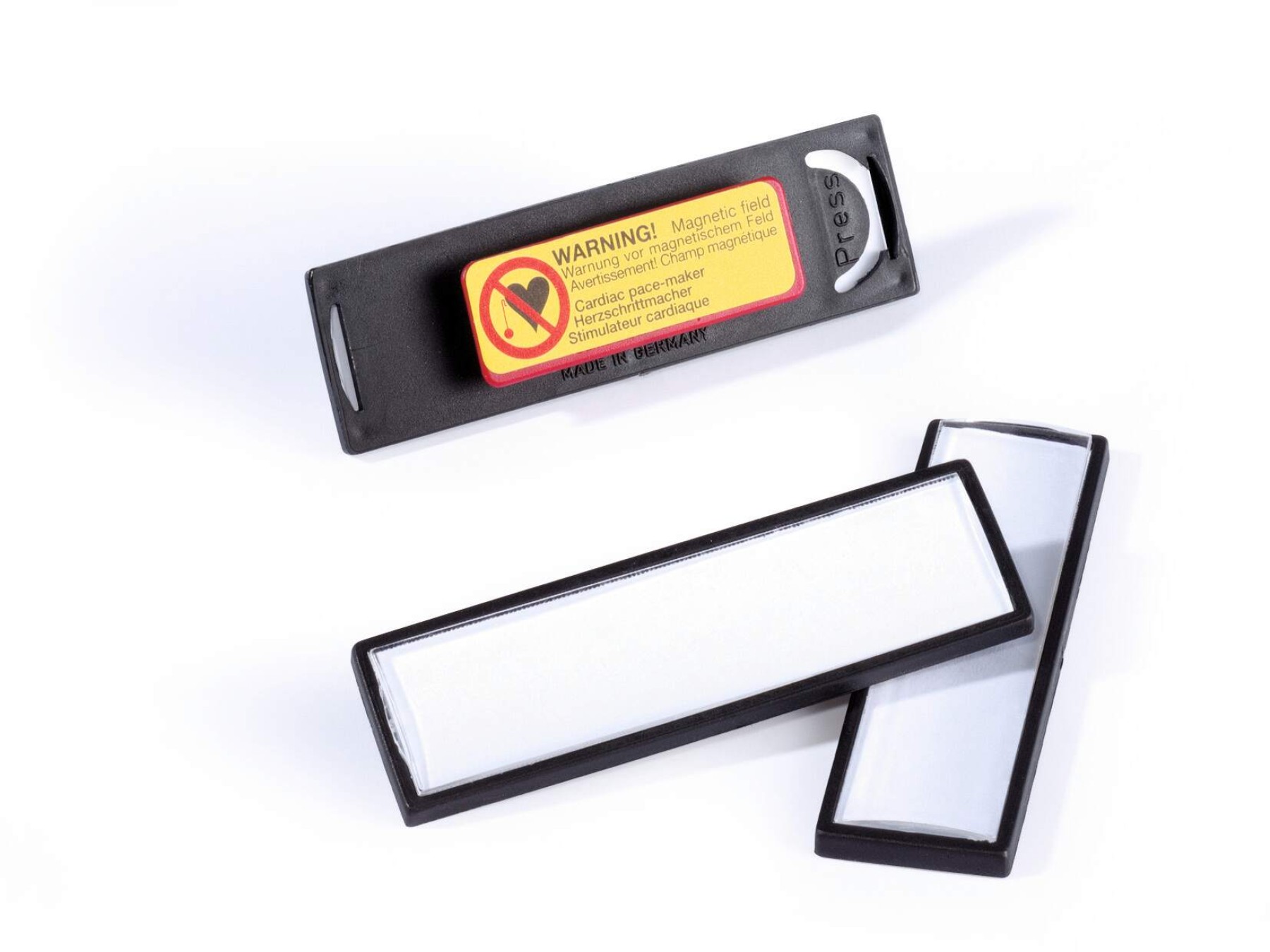 Durable Conference Magnet Name Tag Badge Holders + Inserts | 25 Pack | 17 x 67mm