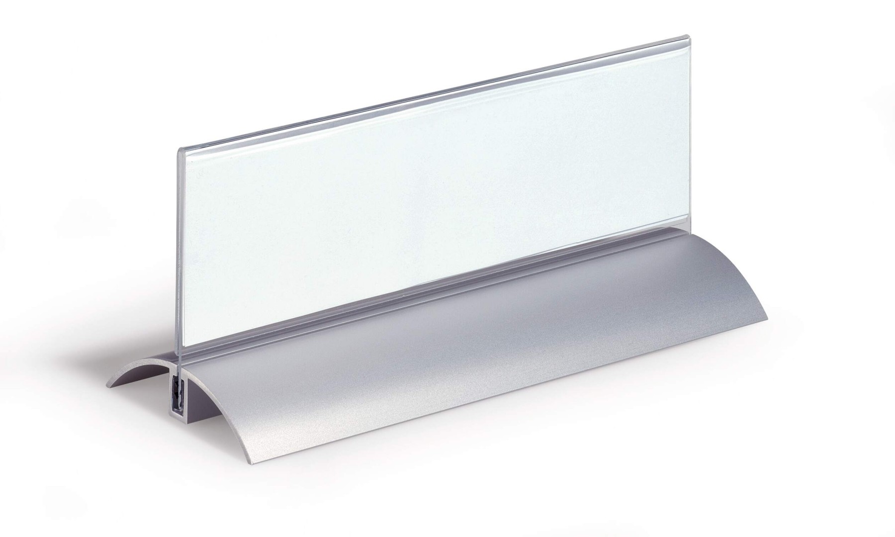 Durable Premium Aluminium Table Place Name Holders & Inserts | 2 Pack | 61x210mm