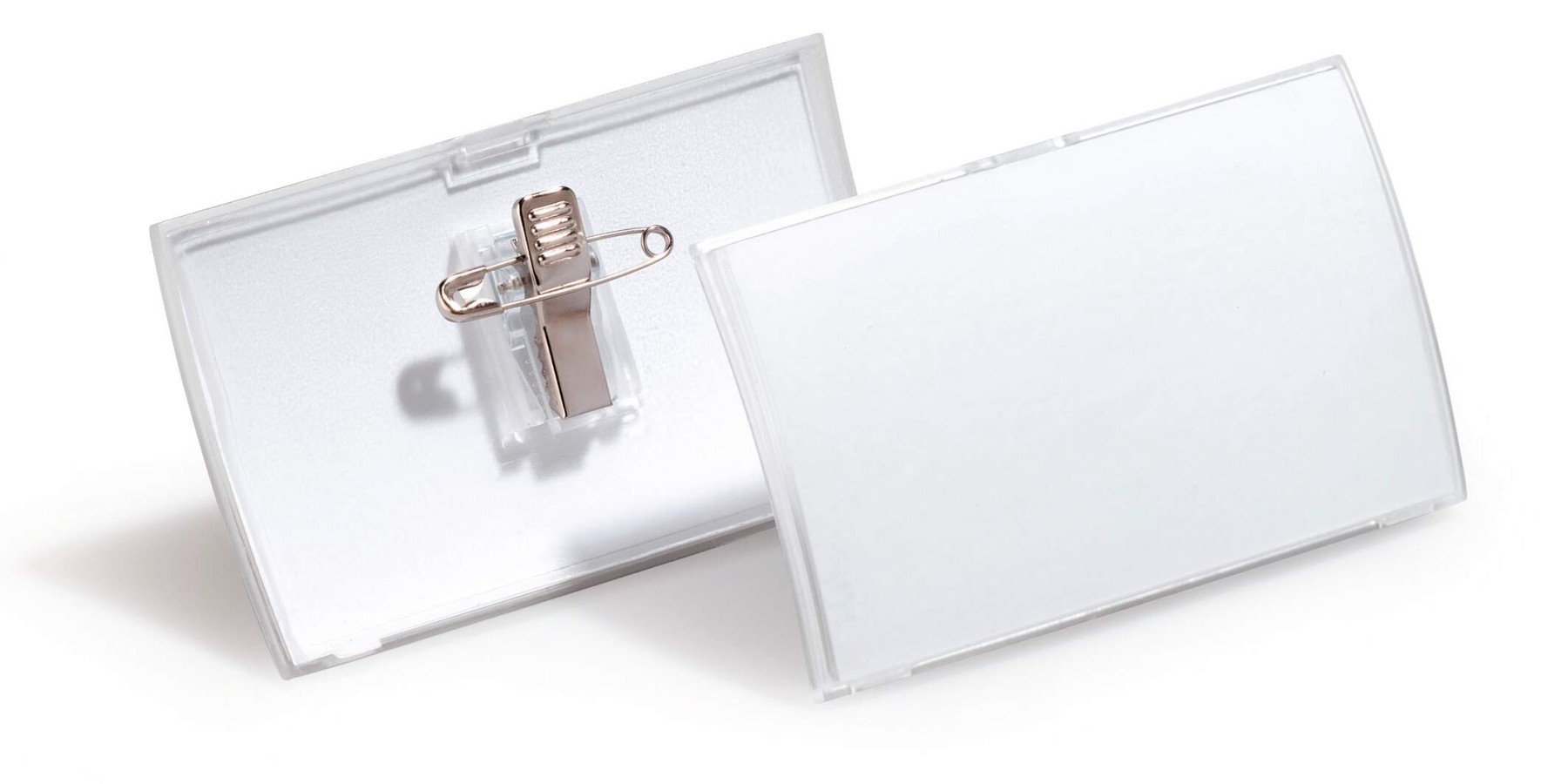 Durable CLICK FOLD Convex Clip & Pin Name Tag Badge Holder | 25 Pack | 54 x 90mm