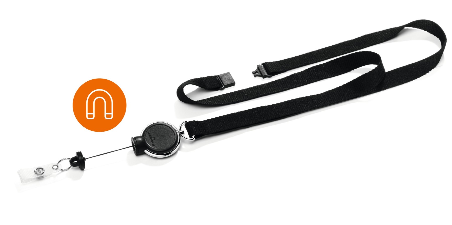 Durable Extra Strong Retractable Clip Badge Reels for ID & Keys | Black