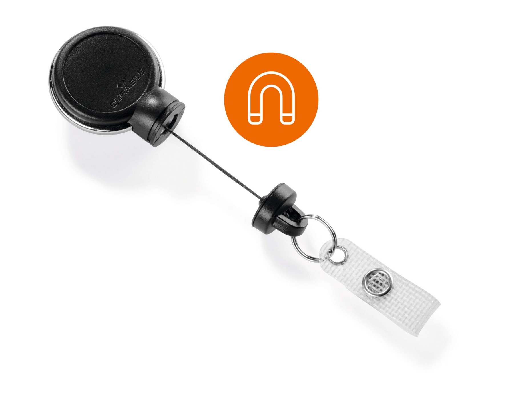 Durable Extra Strong Retractable Clip Badge Reels for ID & Keys | Black
