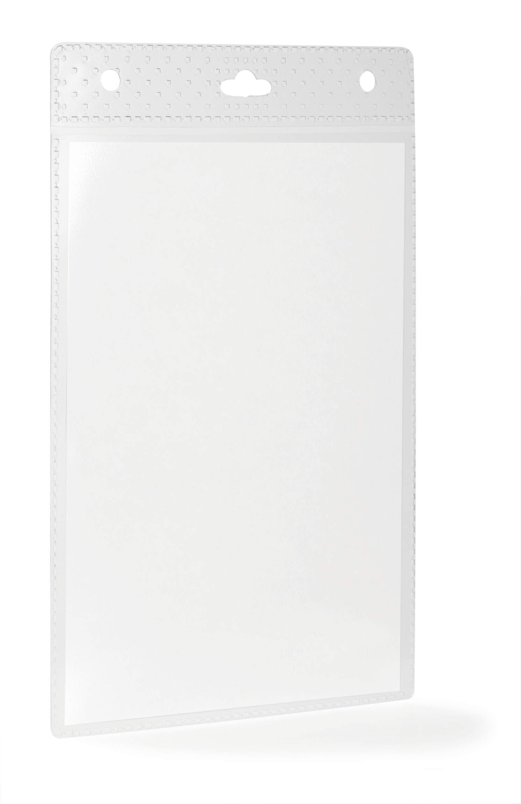 Durable Name Badge ID Card Holders Clear and Punched | A6 Portrait | 20 Pack