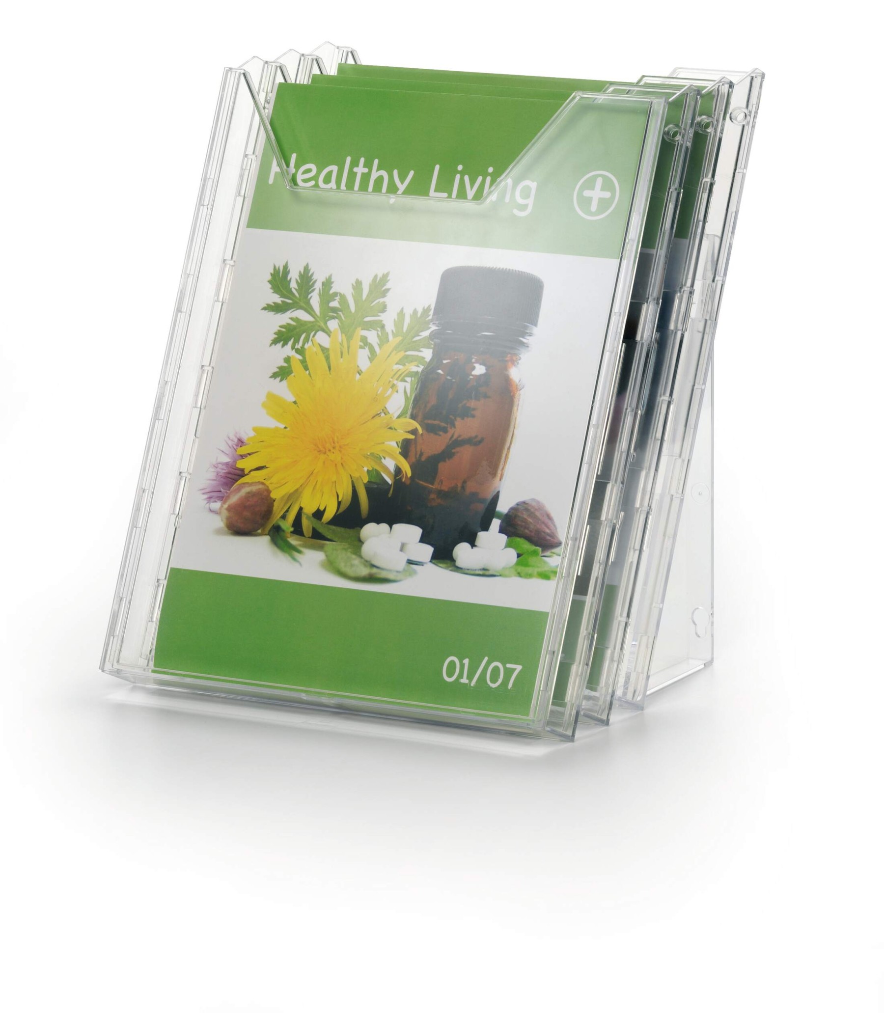 Durable COMBIBOXX 3 Literature Tray | Stand & Wall Mount | A4 Portrait | Clear