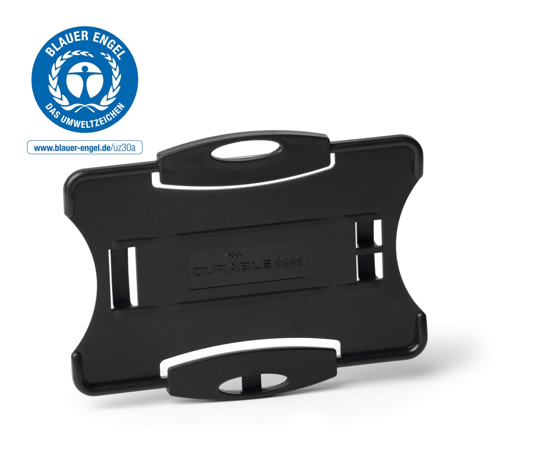 Durable ECO Recycled Plastic Security ID Card Badge Holders | 10 Pack | Black