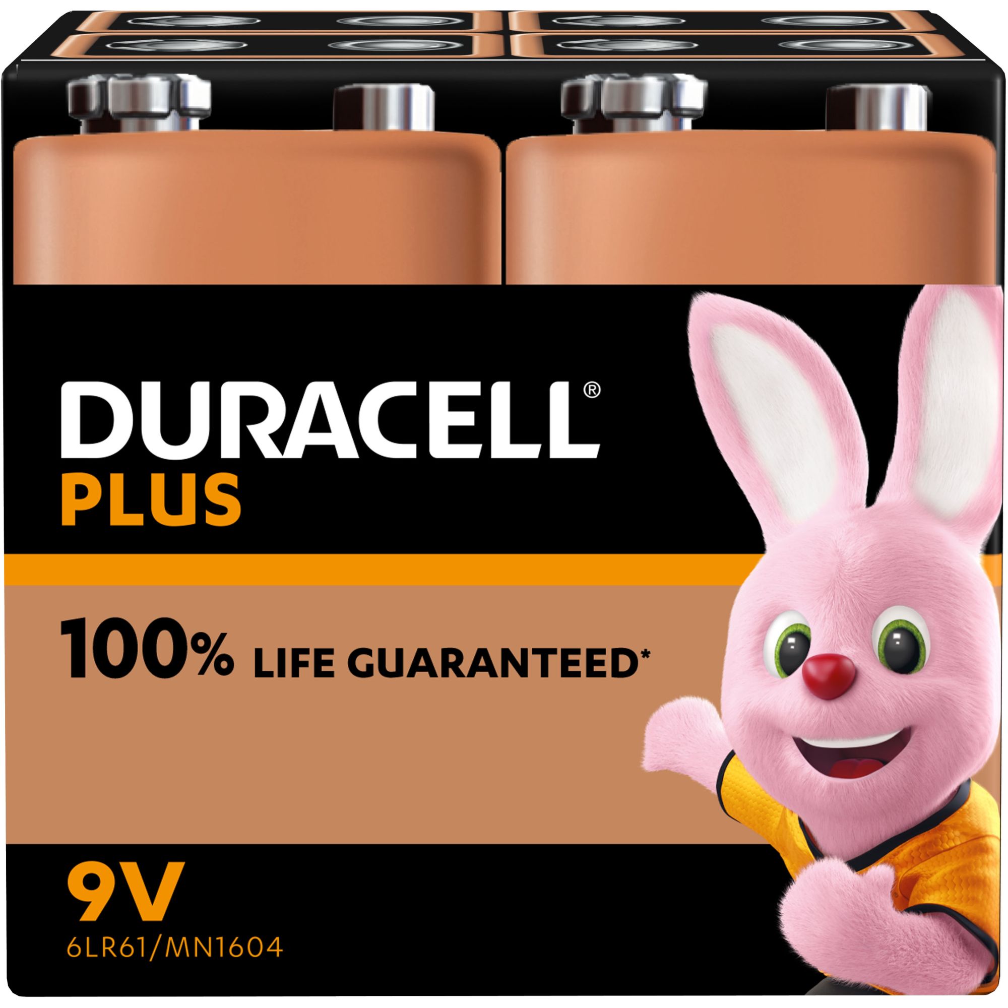 Duracell Plus Power 9V Pack of 4