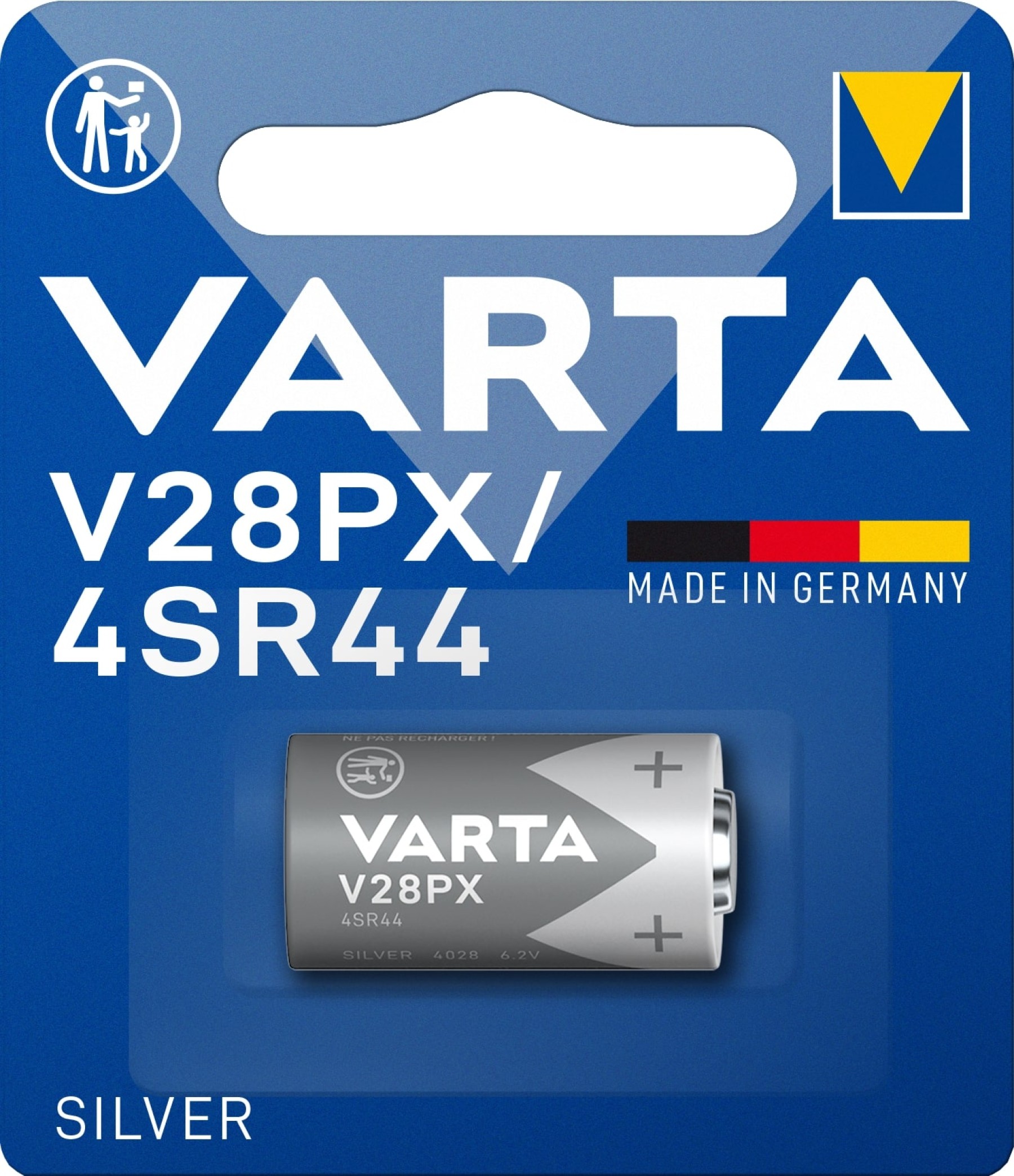 VARTA V28PX 4SR44 Silver Oxide battery pack of 1 - 6.2V