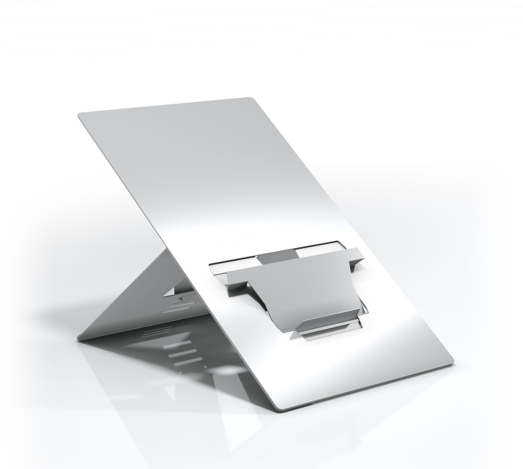 standivarius Oryx evo E Laptop Stand with Document Holder for Macbook and Limited Angle Opening Laptops | Pack of 1 |  Natural Aluminium